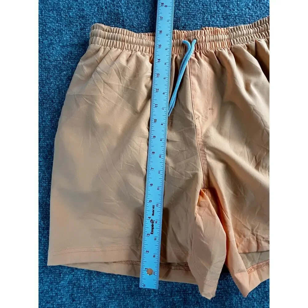 Columbia PFG Fishing Shorts Men's Small Peach Swim Trunks Drawstring